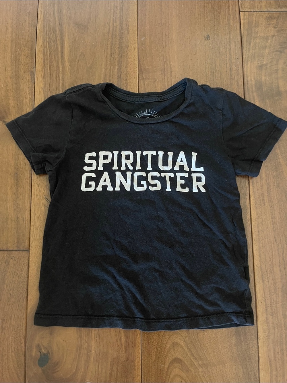 Spiritual Gangster Kids Black Tee with White Logo
